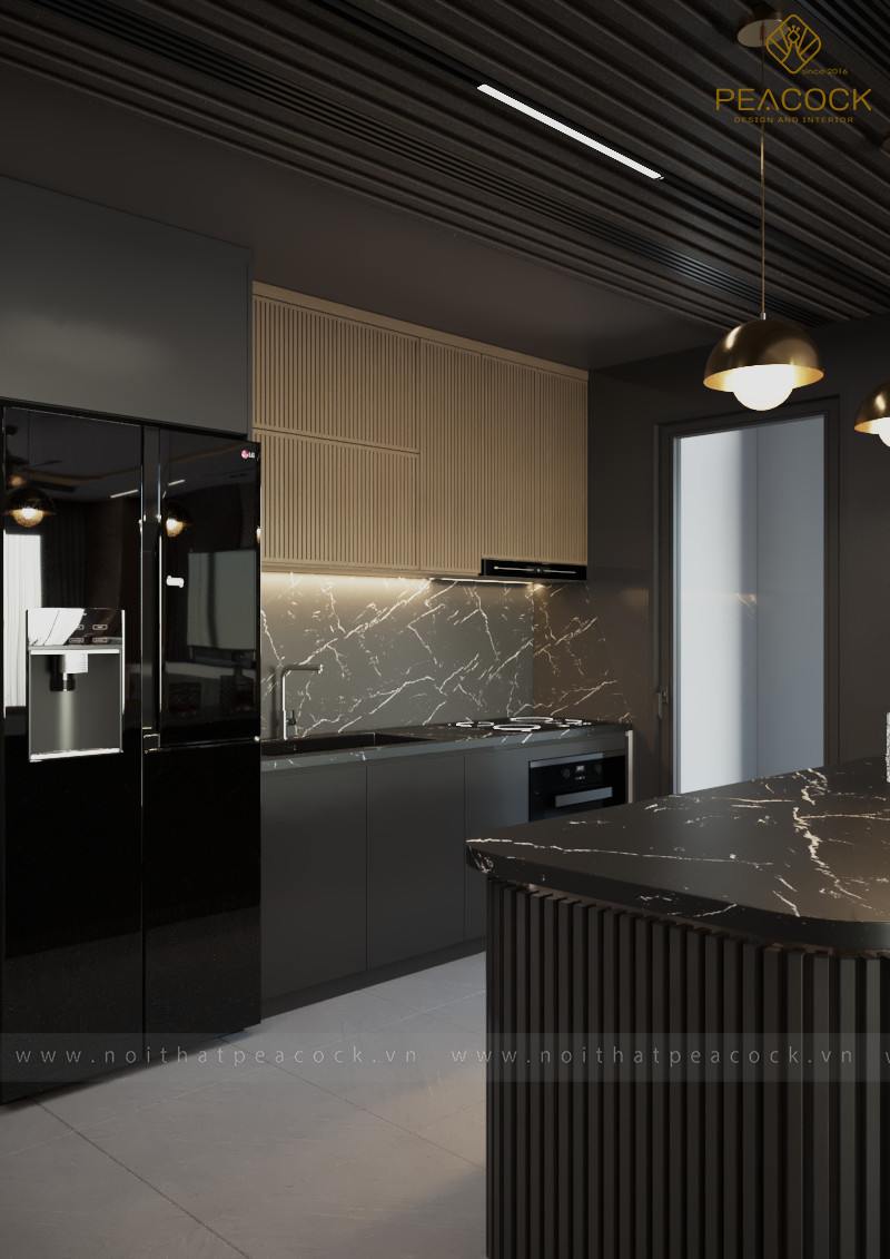 nội thất tối màu phòng khách luxury